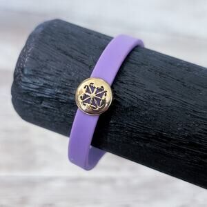 Rustic Cuff Purple Silicone Bracelet with RC Charm